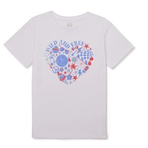 Wonder Nation Girls, Wild and Free, Crew Neck, Graphic T-Shirt Size XS